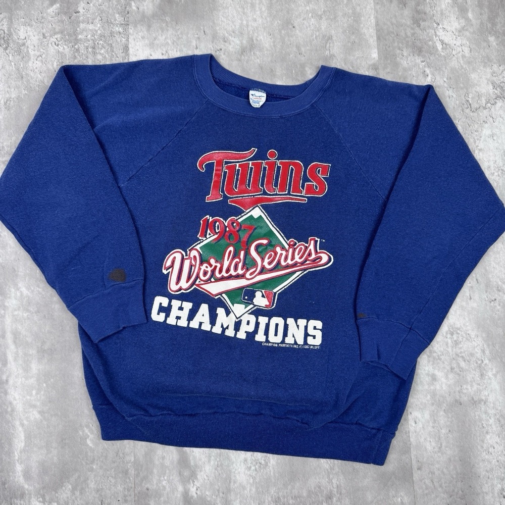 VINTAGE Minnesota Twins Sweatshirt Men's Large World Series Champions MLB 1987
